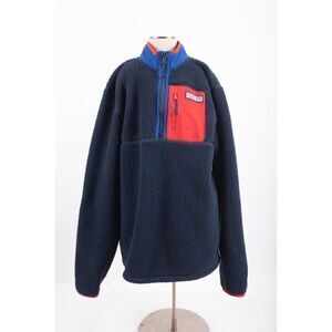 Vineyard Vines Boys Sherpa 1/2 Zip Jacket Coat XL Blue Red Pullover